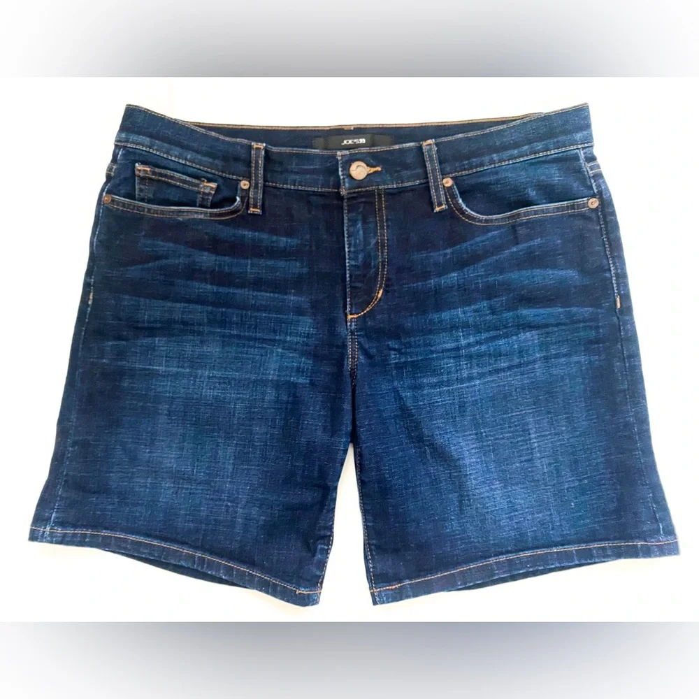 JOE’S Dark Wash Chrissy 8” Bermuda Jean Shorts - Picture 1 of 4